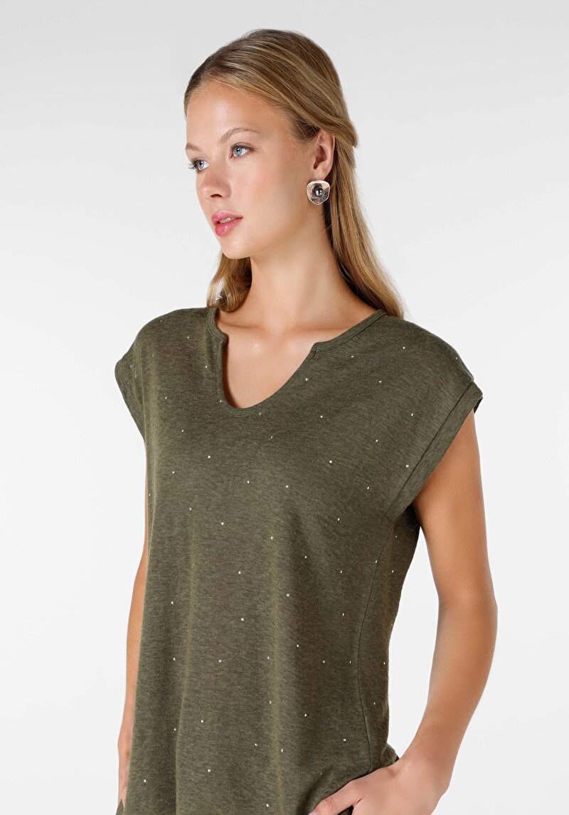 Зображення Футболка З Коротким Рукавом Жіноча Зелена  Cl1063798