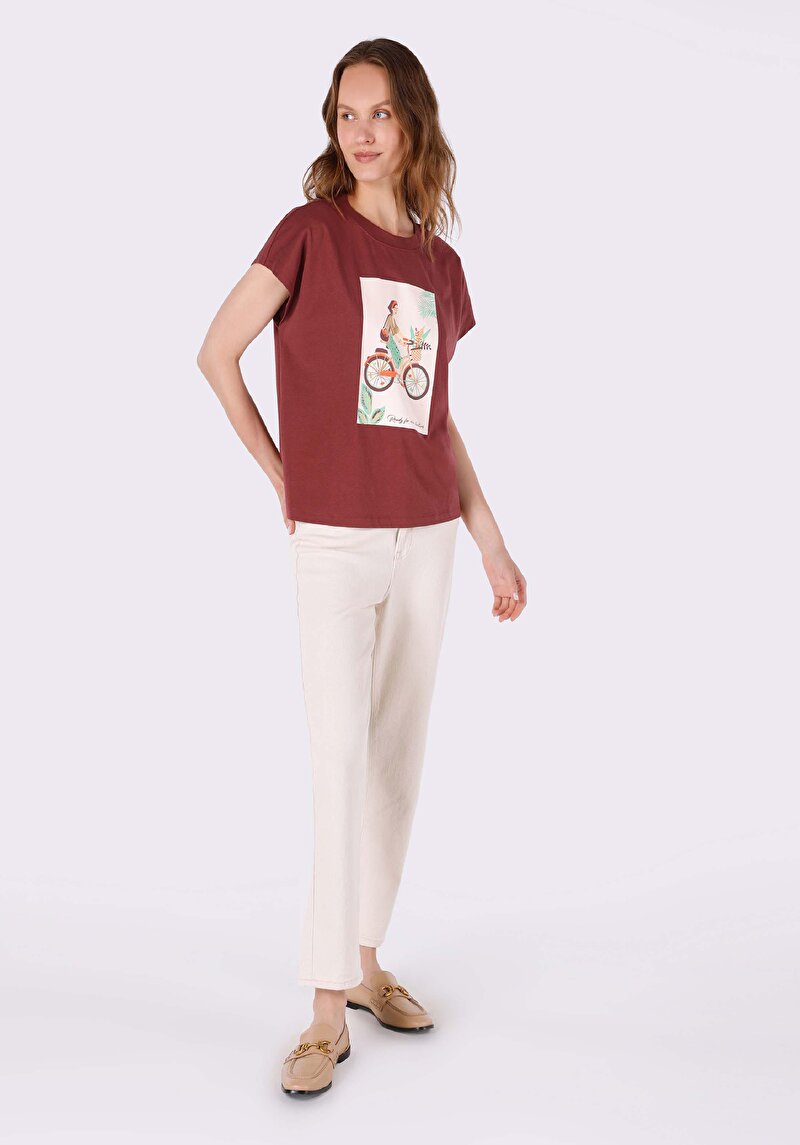 Показати інформацію про Футболка З Коротким Рукавом Жіноча Коричнева  Cl1063820