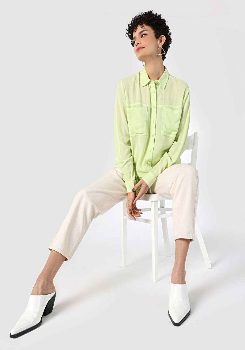 Показати інформацію про Сорочка З Довгим Рукавом Жіноча Зелена  Cl1063858