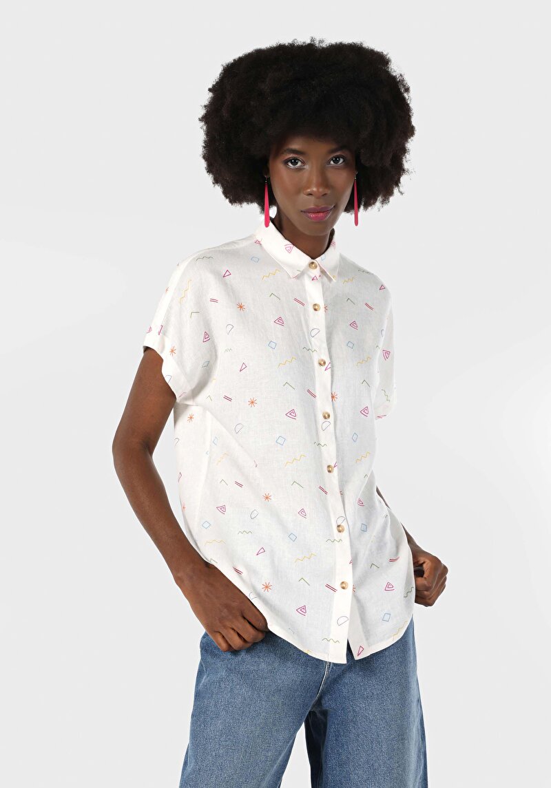 Показати інформацію про Сорочка З Коротким Рукавом Жіноча Біла  Cl1063890