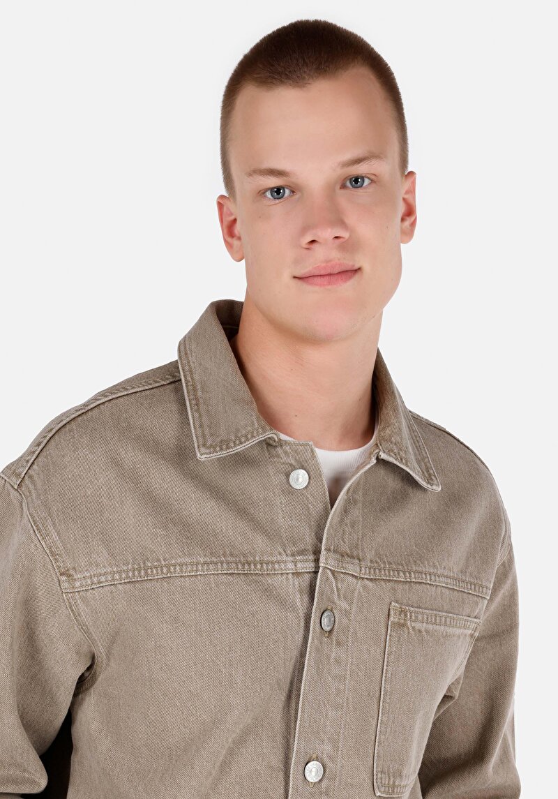 Показати інформацію про 051 Royal Сорочка З Довгим Рукавом Чоловіча Бежева  Cl1069573