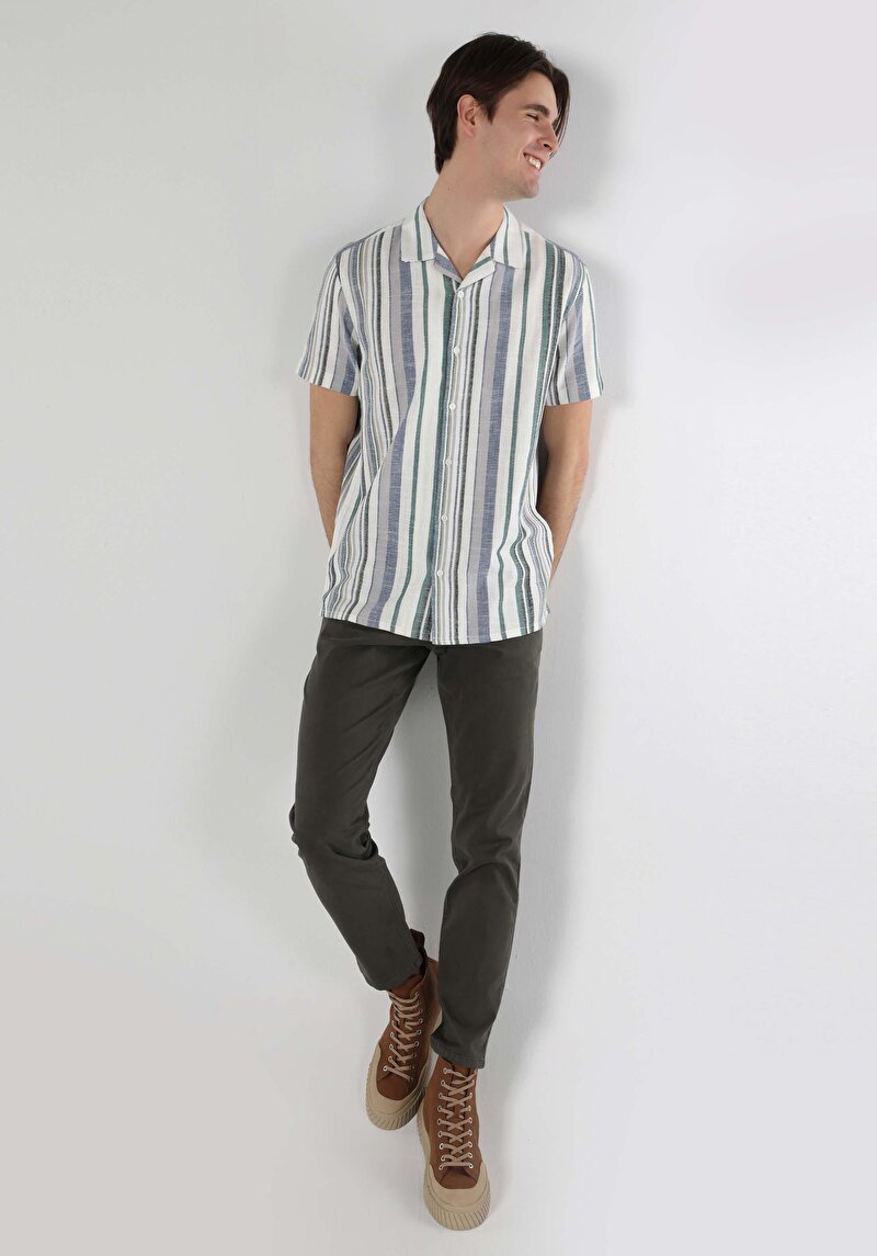 Зображення Сорочка З Коротким Рукавом Чоловіча Зелена  Cl1064177