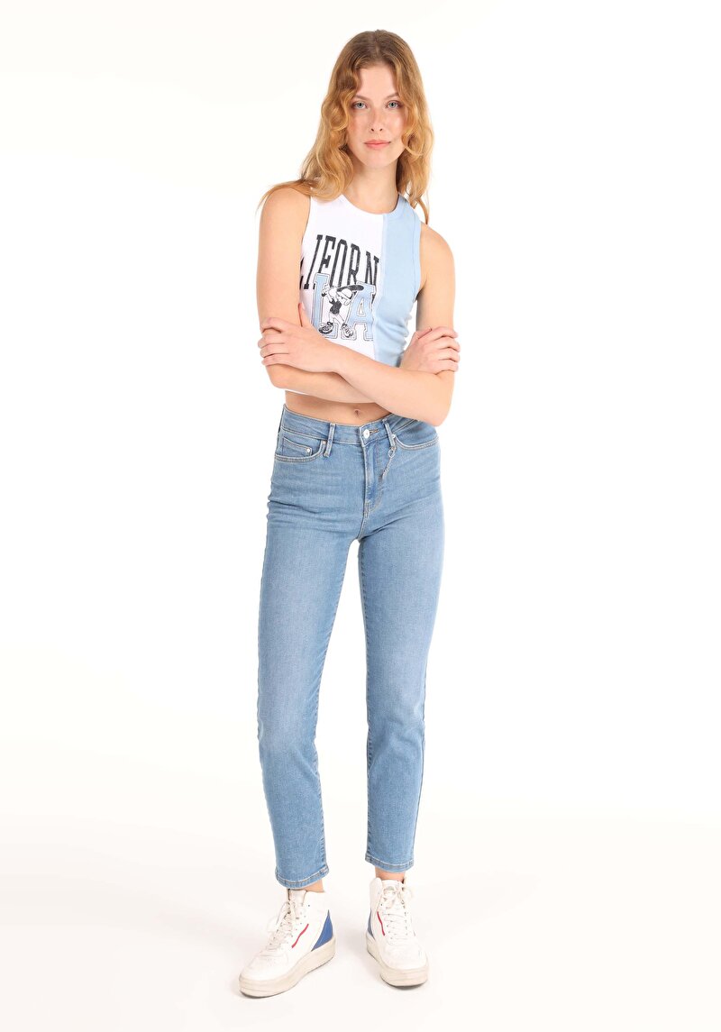 Зображення 703 Carla Джинси Жіночі Блакитні Вузького Крою Cl1064307