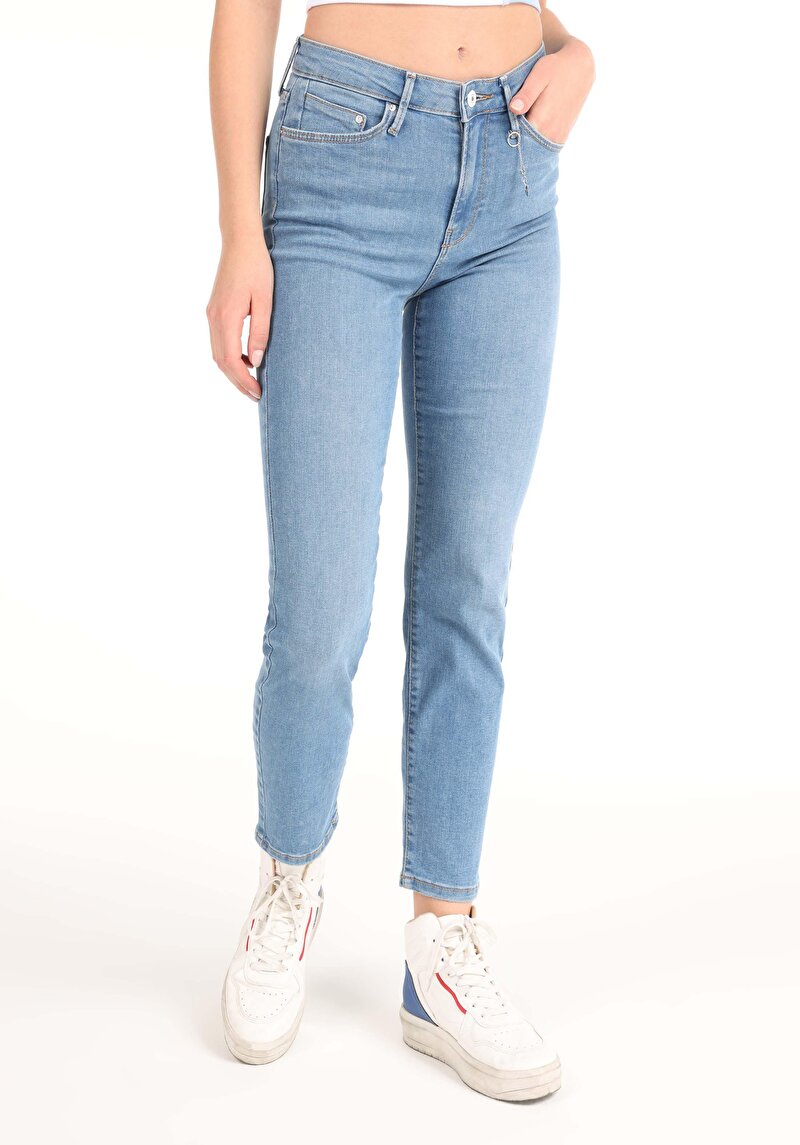Зображення 703 Carla Джинси Жіночі Блакитні Вузького Крою Cl1064307
