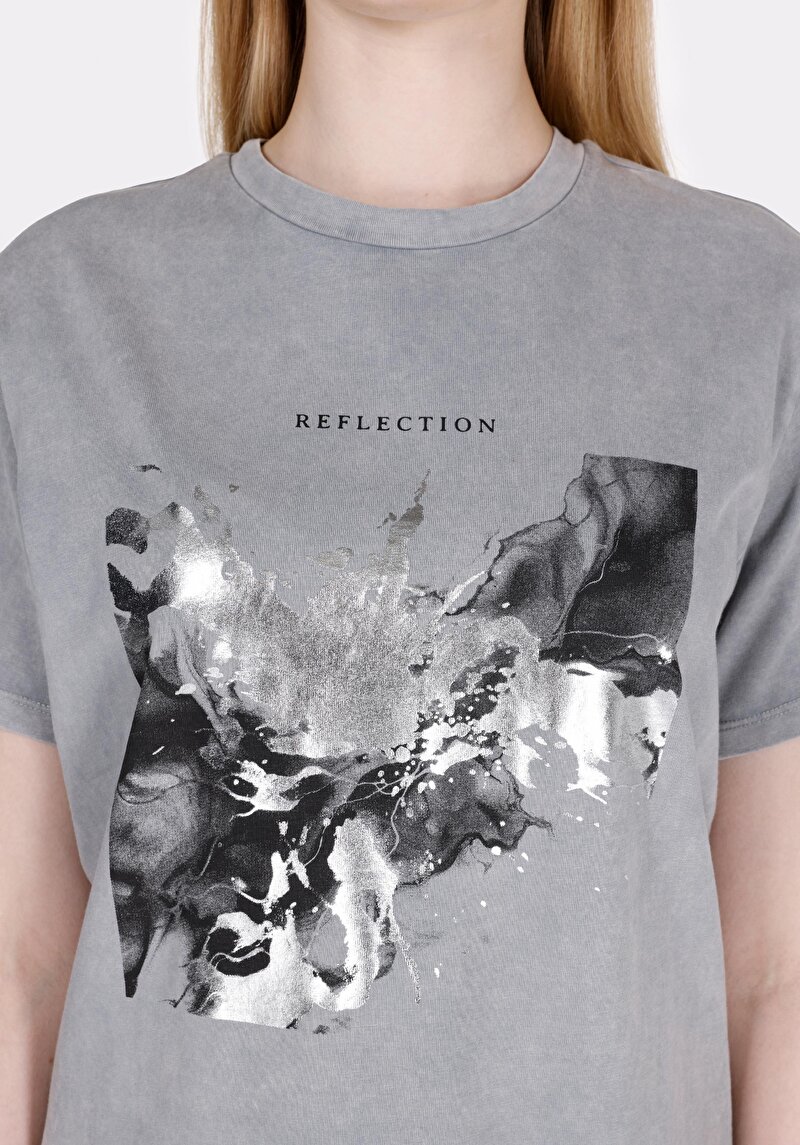 Показати інформацію про Футболка З Коротким Рукавом Жіноча Сіра  Cl1072540