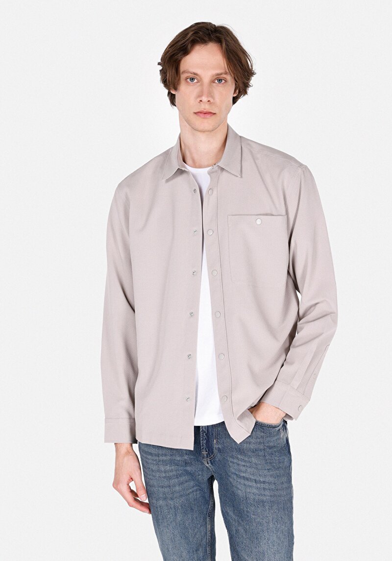 Зображення Сорочка З Довгим Рукавом Чоловіча Бежева  Cl1069905