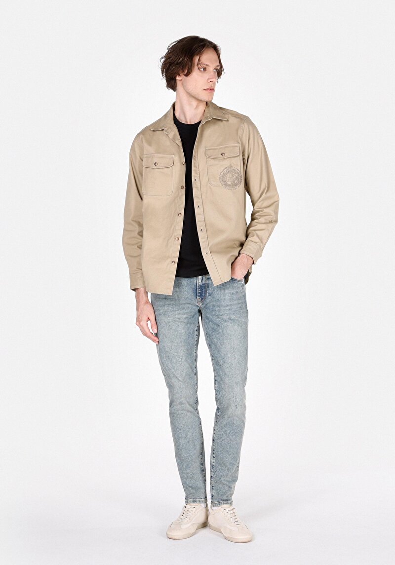 Зображення Сорочка З Довгим Рукавом Чоловіча Бежева Cl1070147