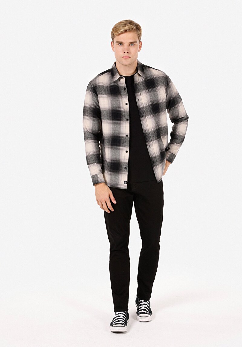 Показати інформацію про Сорочка З Довгим Рукавом Чоловіча Чорна  Cl1072577