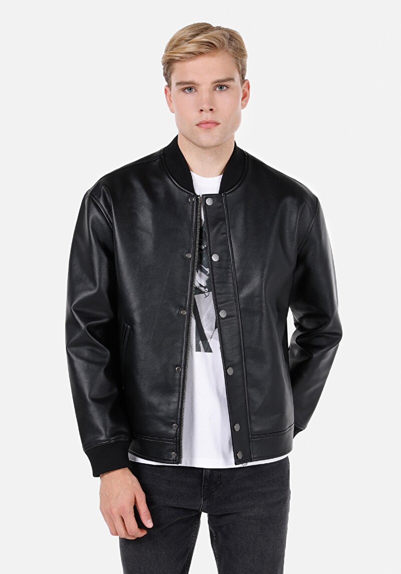 Зображення Куртка З Еко-шкіри Чоловіча Чорна  Cl1072653
