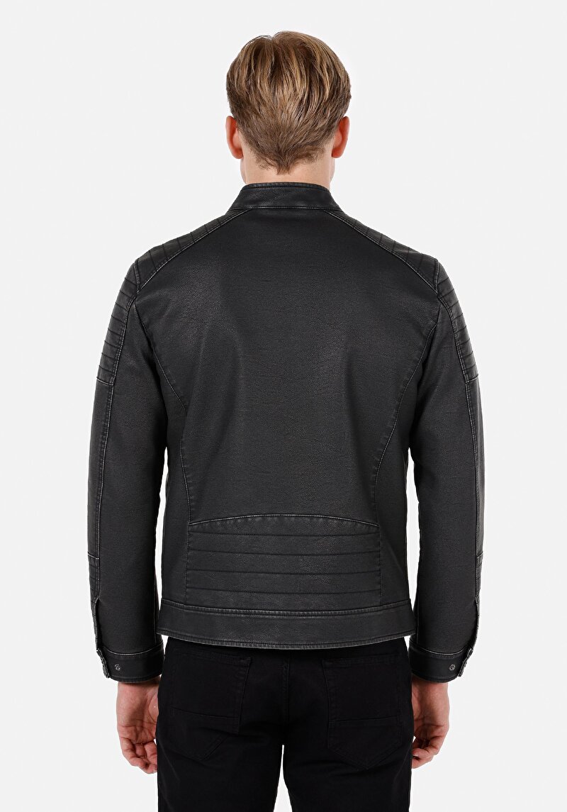 Показати інформацію про Куртка З Еко-шкіри Чоловіча Сіра  Cl1072654