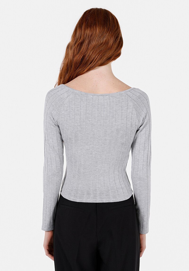 Показати інформацію про Блуза З Довгим Рукавом Жіноча Сіра  Cl1072719