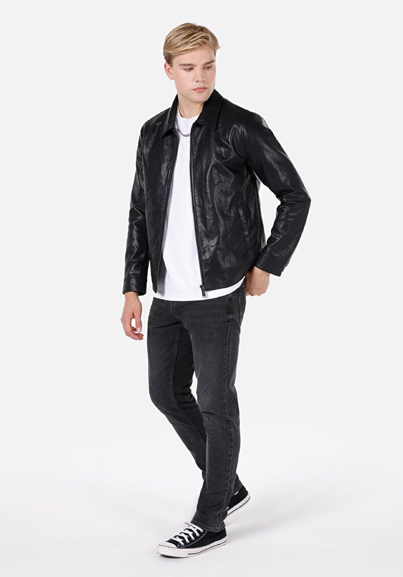 Зображення Куртка З Еко-шкіри Чоловіча Чорна Cl1072783