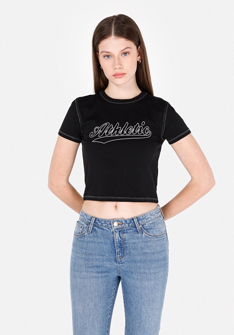 Зображення Футболка З Коротким Рукавом Жіноча Чорна  Cl1073151