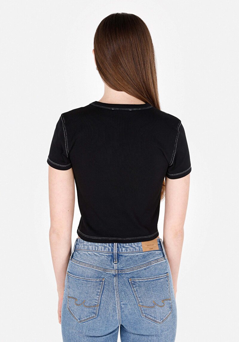Показати інформацію про Футболка З Коротким Рукавом Жіноча Чорна  Cl1073151