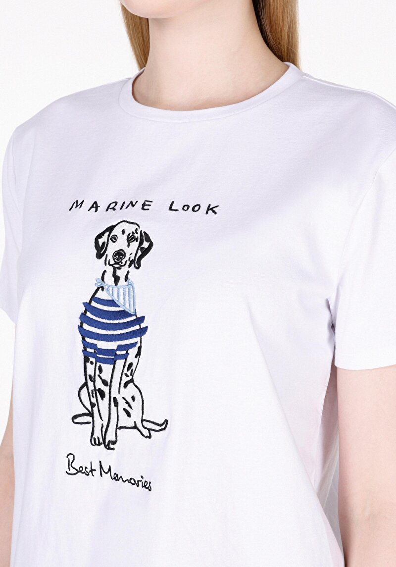 Показати інформацію про Футболка З Коротким Рукавом Жіноча Біла  Cl1073197