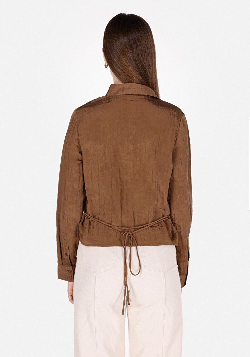 Показати інформацію про Сорочка З Довгим Рукавом Жіноча Коричнева  Cl1073311