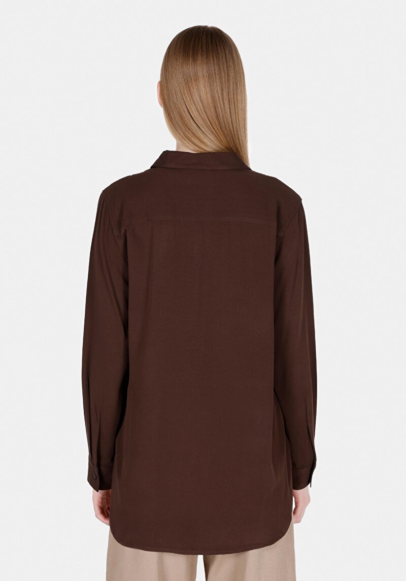 Показати інформацію про Сорочка З Довгим Рукавом Жіноча Коричнева  Cl1073413