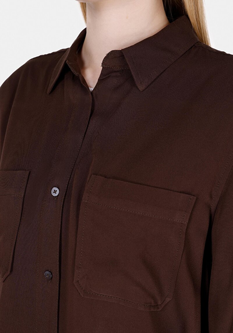 Показати інформацію про Сорочка З Довгим Рукавом Жіноча Коричнева  Cl1073413