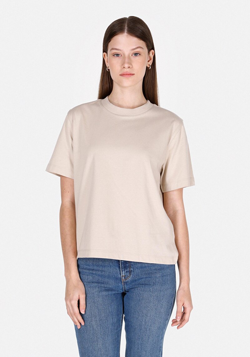 Показати інформацію про Футболка З Коротким Рукавом Жіноча Бежева  Cl1073445