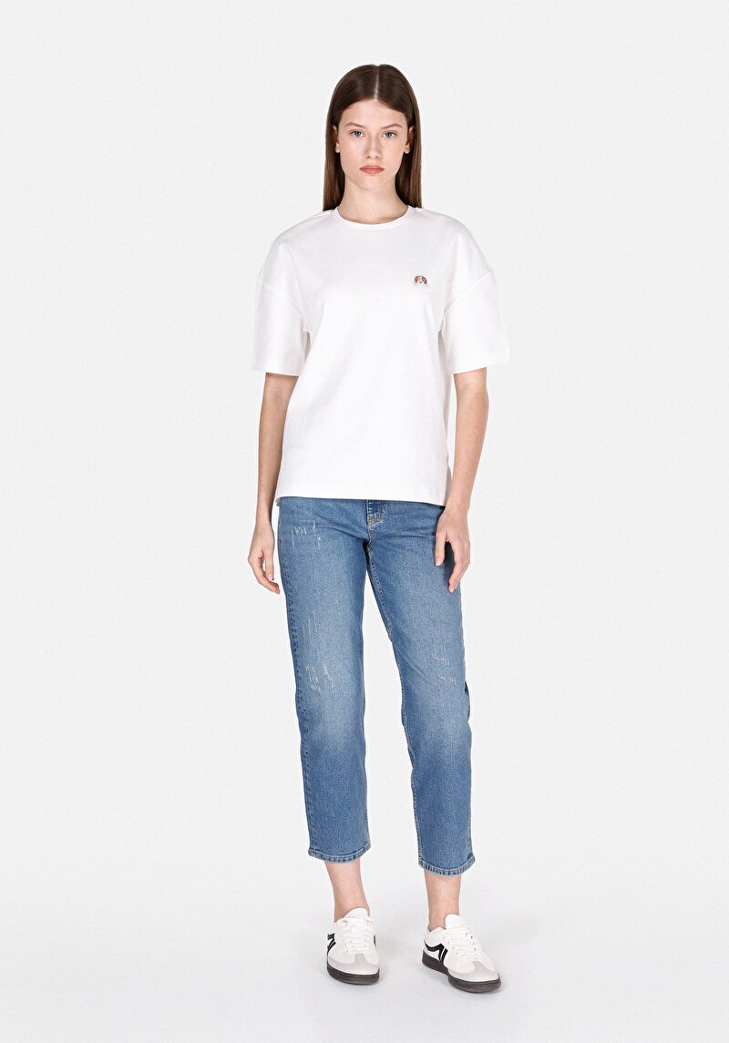 Показати інформацію про Футболка З Коротким Рукавом Жіноча Біла  Cl1073463