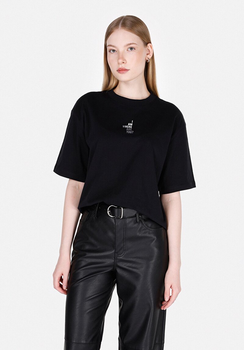 Зображення Футболка З Коротким Рукавом Жіноча Чорна Cl1073464