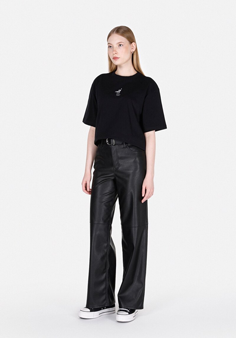 Показати інформацію про Футболка З Коротким Рукавом Жіноча Чорна  Cl1073464