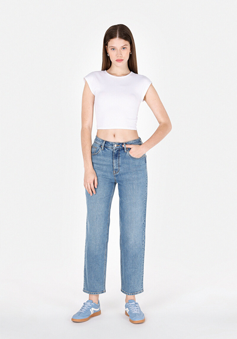 Зображення 884 Lauren Джинси Жіночі Блакитні Прямого Крою Cl1073556