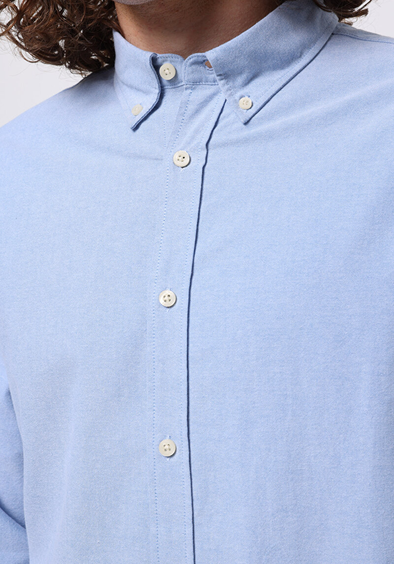 Зображення Сорочка З Довгим Рукавом Чоловіча Блакитна Cl1073845