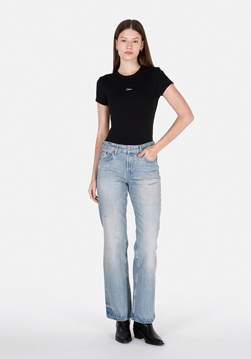 Зображення Джинси Жіночі Блакитні Прямого Крою Cl1074523