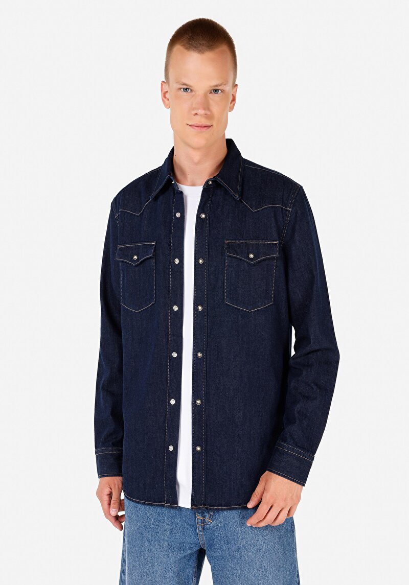 Зображення Сорочка З Довгим Рукавом Чоловіча Блакитна  Cl1071358