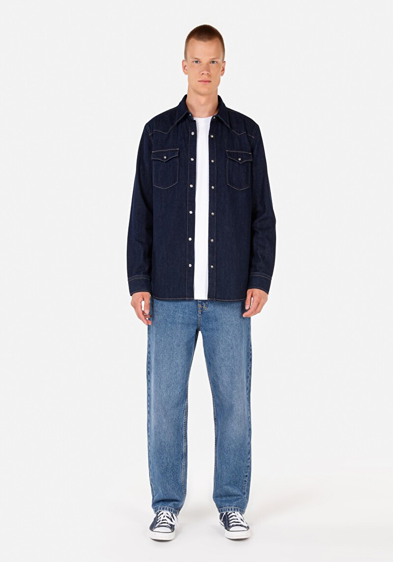 Показати інформацію про Сорочка З Довгим Рукавом Чоловіча Блакитна  Cl1071358