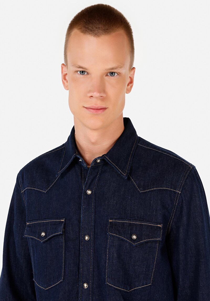 Показати інформацію про Сорочка З Довгим Рукавом Чоловіча Блакитна  Cl1071358