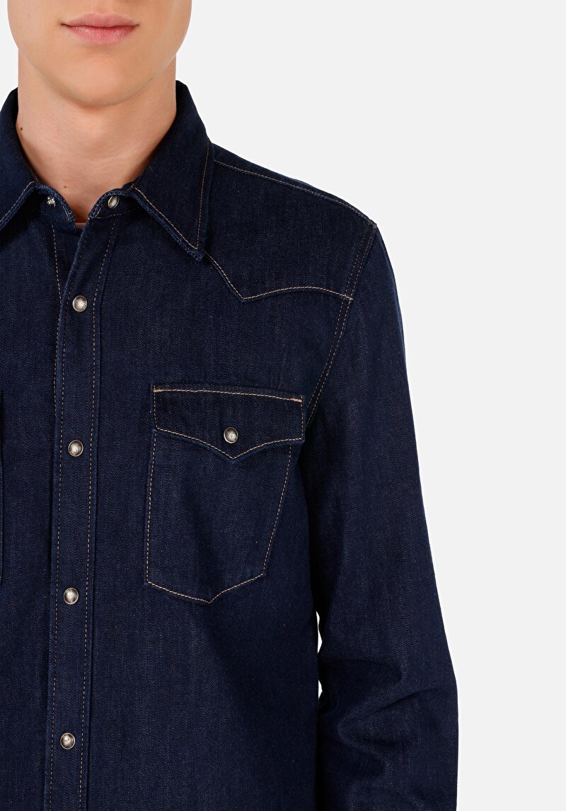 Показати інформацію про Сорочка З Довгим Рукавом Чоловіча Блакитна  Cl1071358