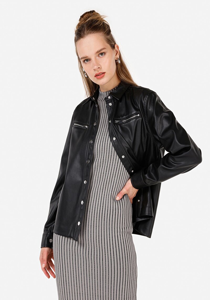 Зображення Сорочка З Довгим Рукавом Жіноча Чорна  Cl1071533