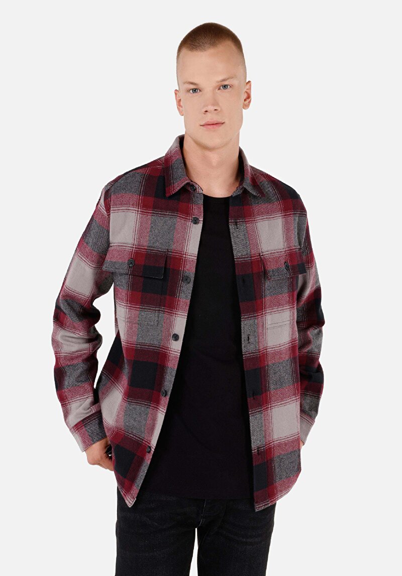 Зображення Сорочка З Довгим Рукавом Чоловіча Бордова  Cl1070827