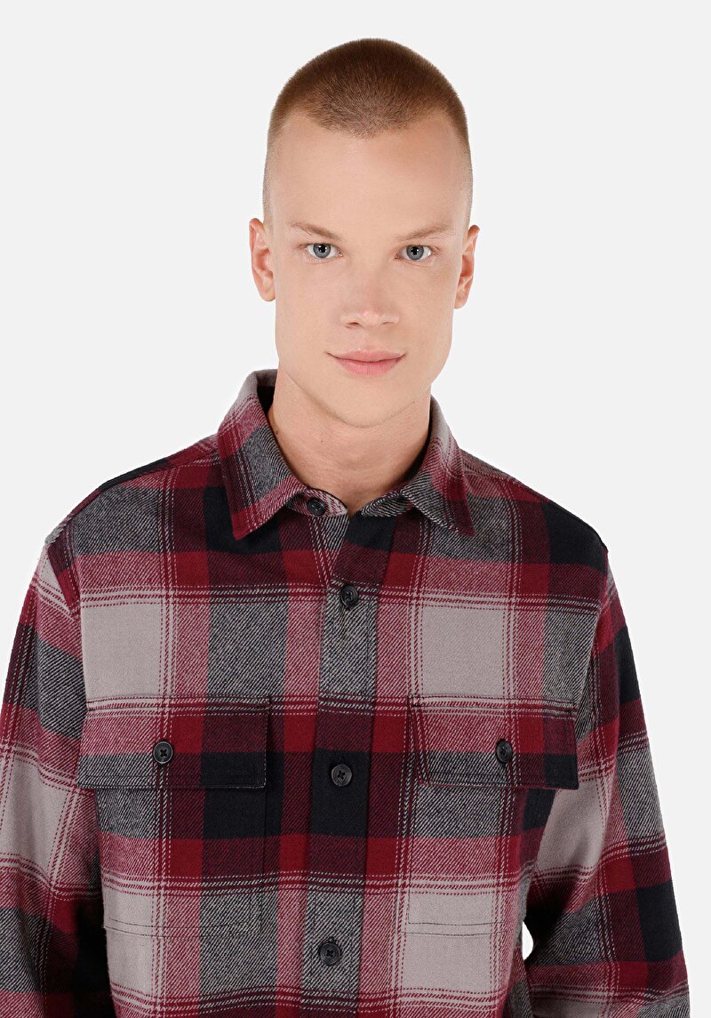 Показати інформацію про Сорочка З Довгим Рукавом Чоловіча Бордова  Cl1070827