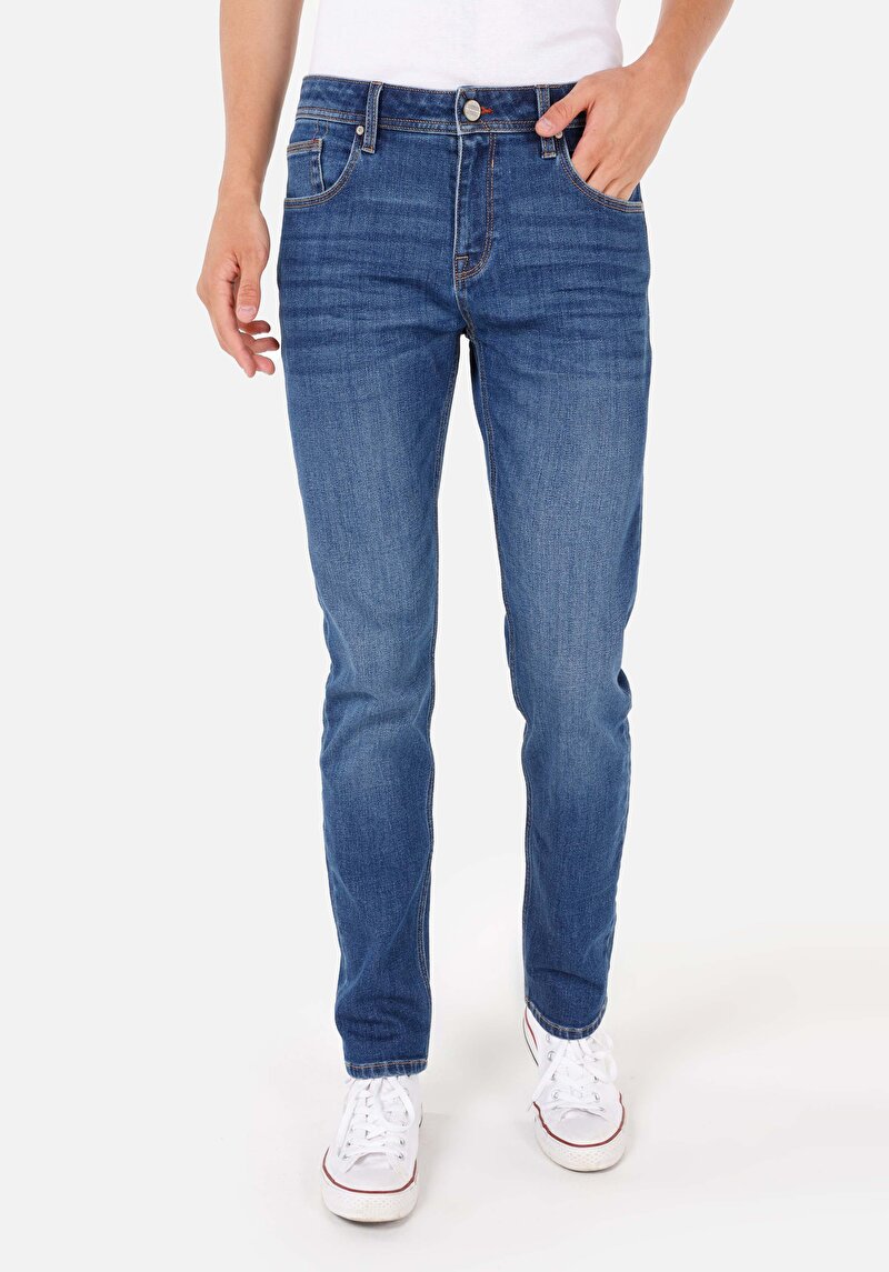 Зображення 044 Karl Джинси Чоловічі Блакитні Прямого Крою Cl1071654