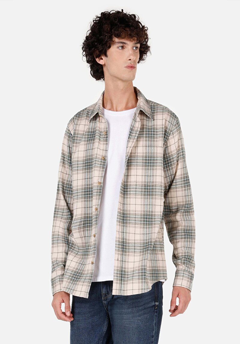 Зображення Сорочка З Довгим Рукавом Чоловіча Бежева Cl1070842