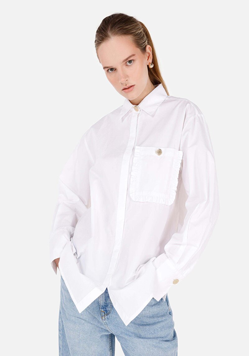 Зображення Сорочка З Довгим Рукавом Жіноча Біла  Cl1070866