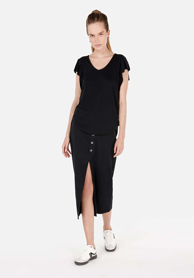 Показати інформацію про Футболка З Коротким Рукавом Жіноча Чорна  Cl1070868