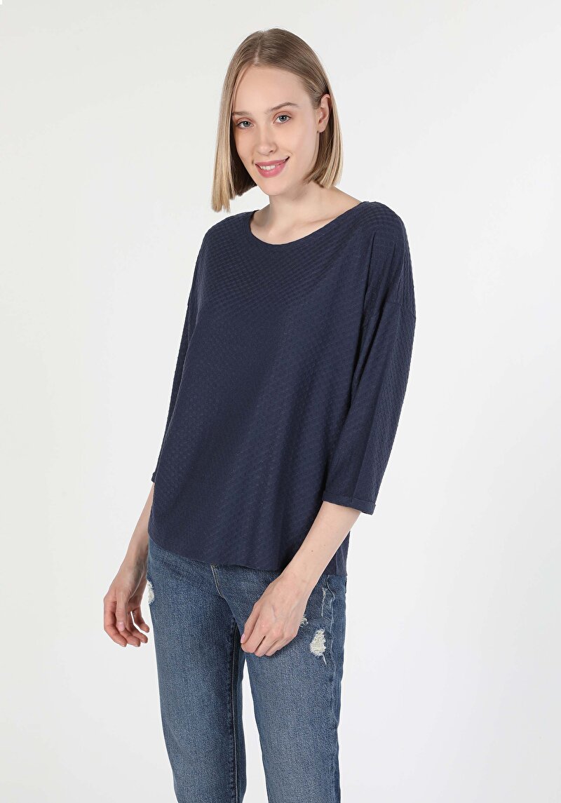 Зображення Футболка З Довгим Рукавом Жіноча Синя  Cl1060591