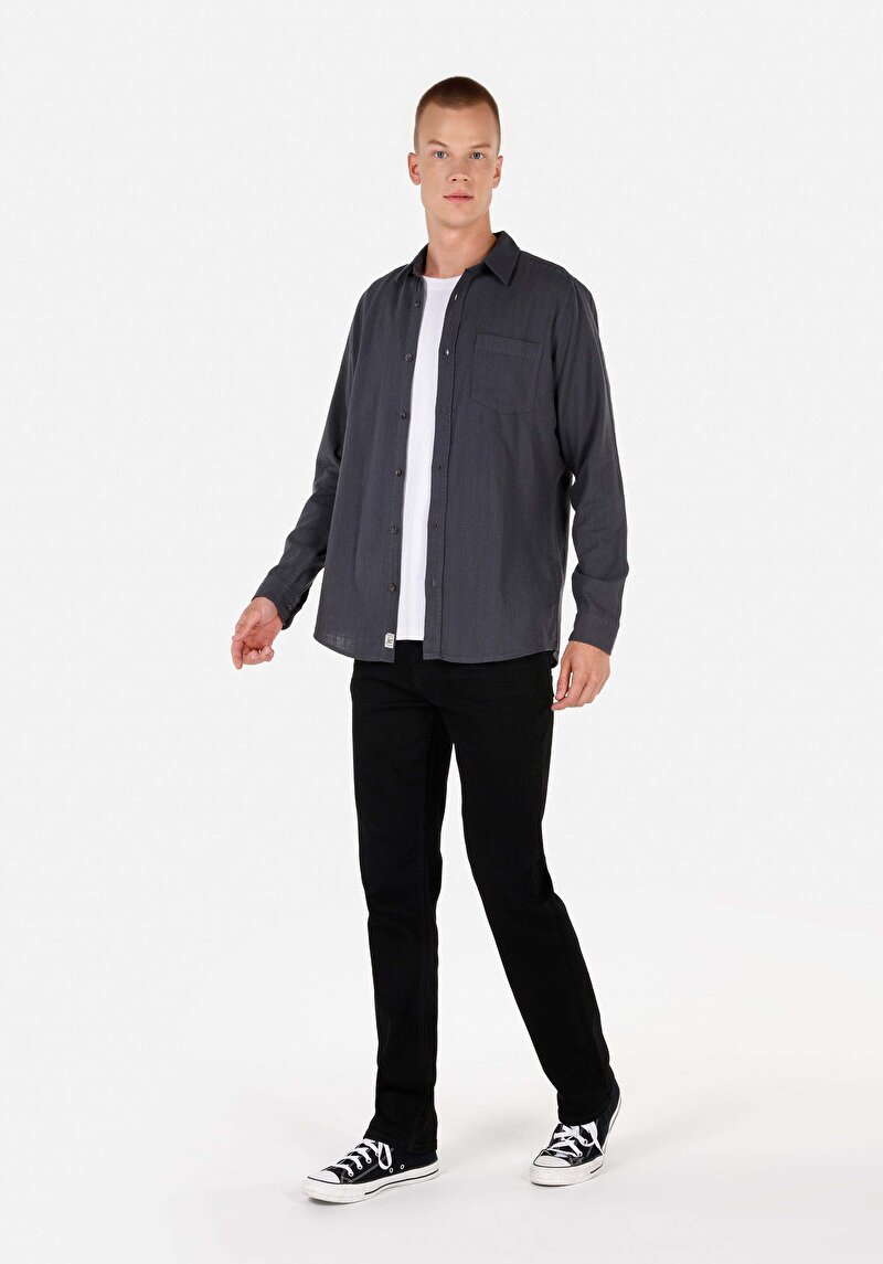 Показати інформацію про Сорочка З Довгим Рукавом Чоловіча Сіра  Cl1072340