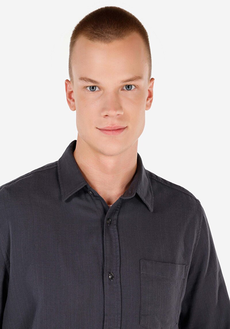 Показати інформацію про Сорочка З Довгим Рукавом Чоловіча Сіра  Cl1072340