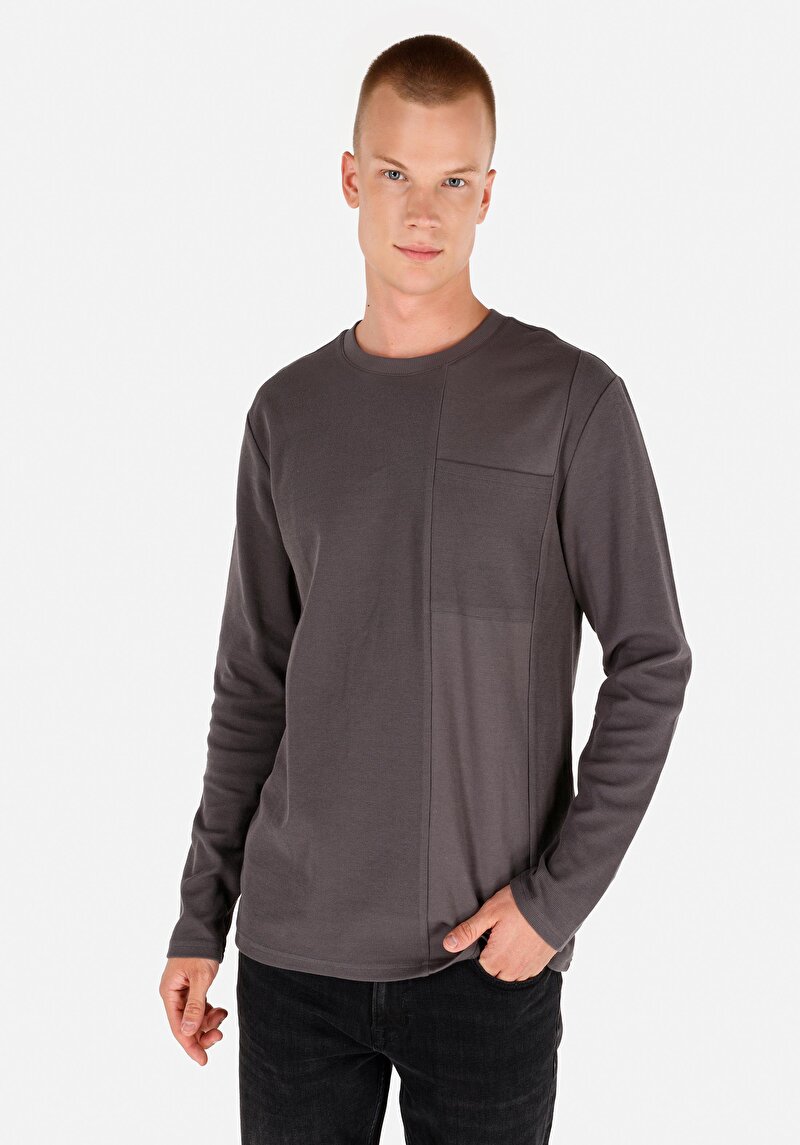 Зображення Футболка З Довгим Рукавом Чоловіча Сіра Cl1071028