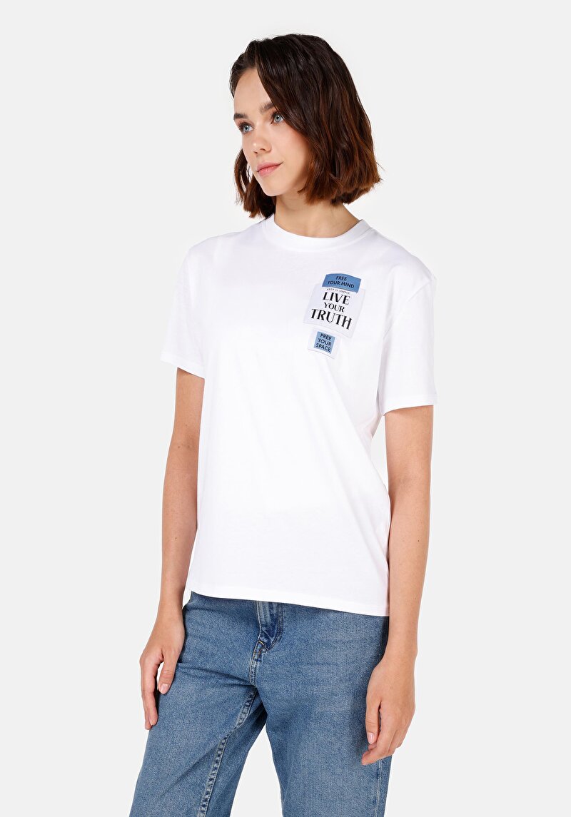 Показати інформацію про Футболка З Коротким Рукавом Жіноча Біла  Cl1072743