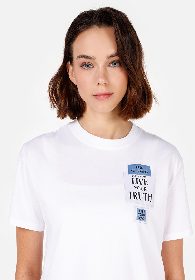 Показати інформацію про Футболка З Коротким Рукавом Жіноча Біла  Cl1072743