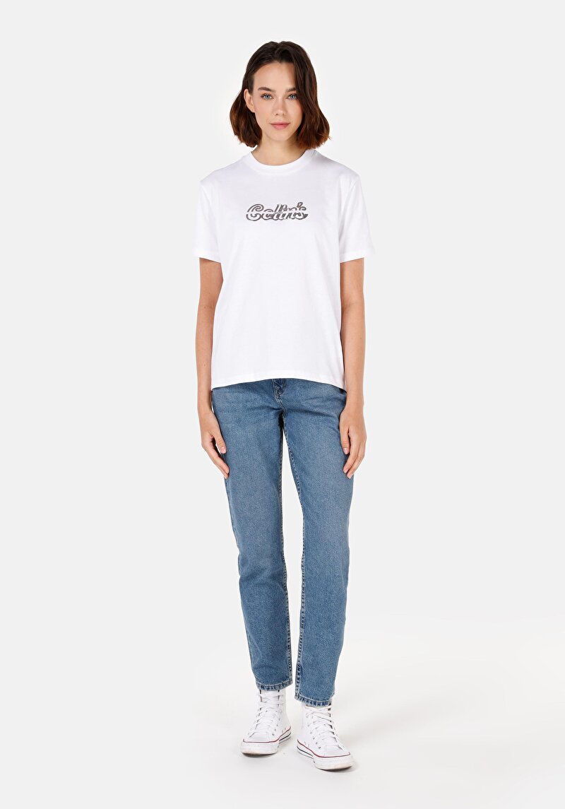 Показати інформацію про Футболка З Коротким Рукавом Жіноча Біла  Cl1071082