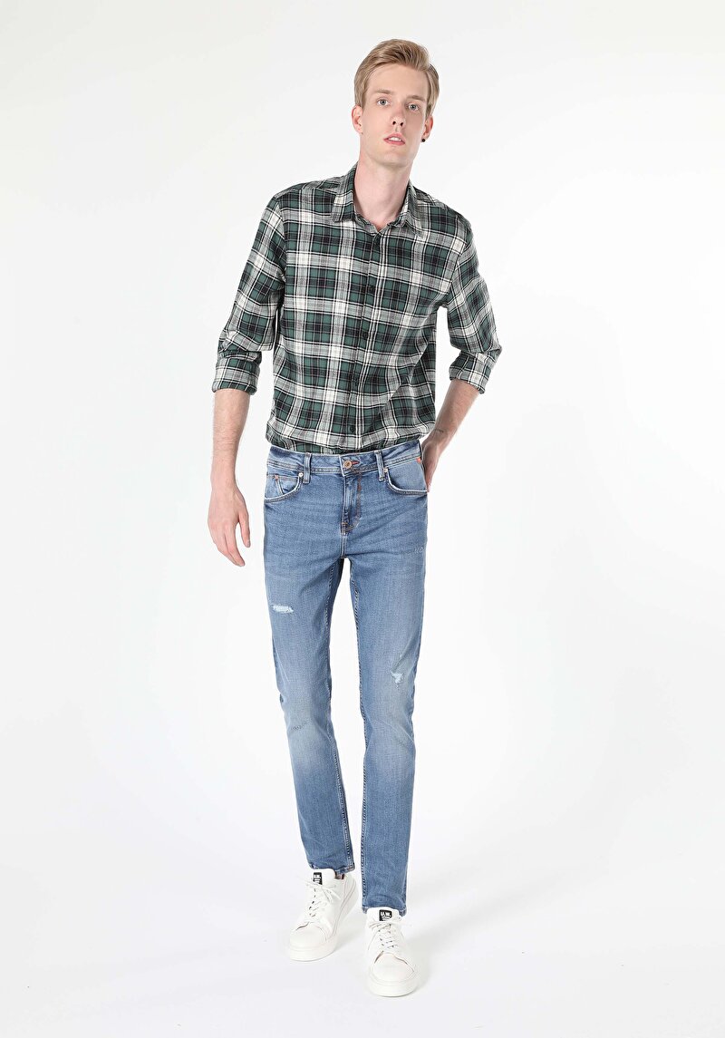 Зображення 044 Karl Джинси Чоловічі Блакитні Прямого Крою Cl1061358