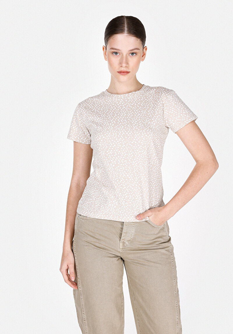 Зображення Футболка З Коротким Рукавом Жіноча Бежева  Cl1073447