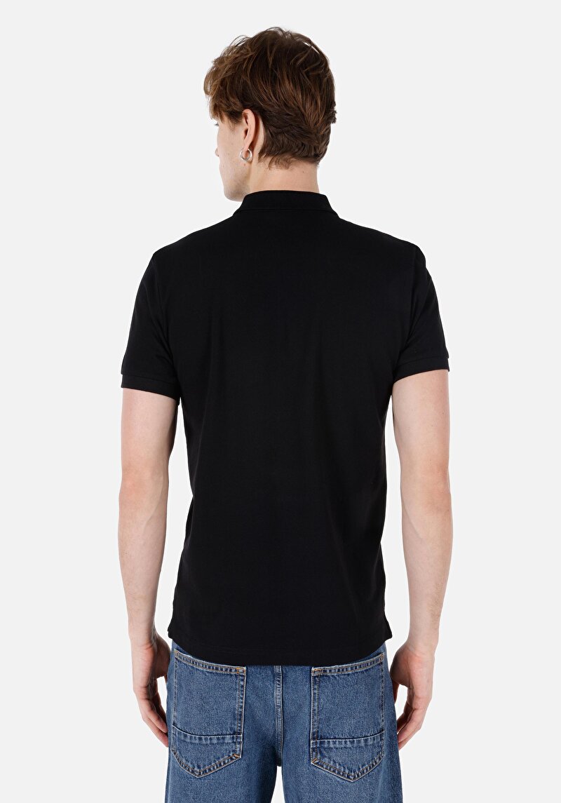 Показати інформацію про Поло З Коротким Рукавом Чоловіче Чорне  Cltkttshm0766200